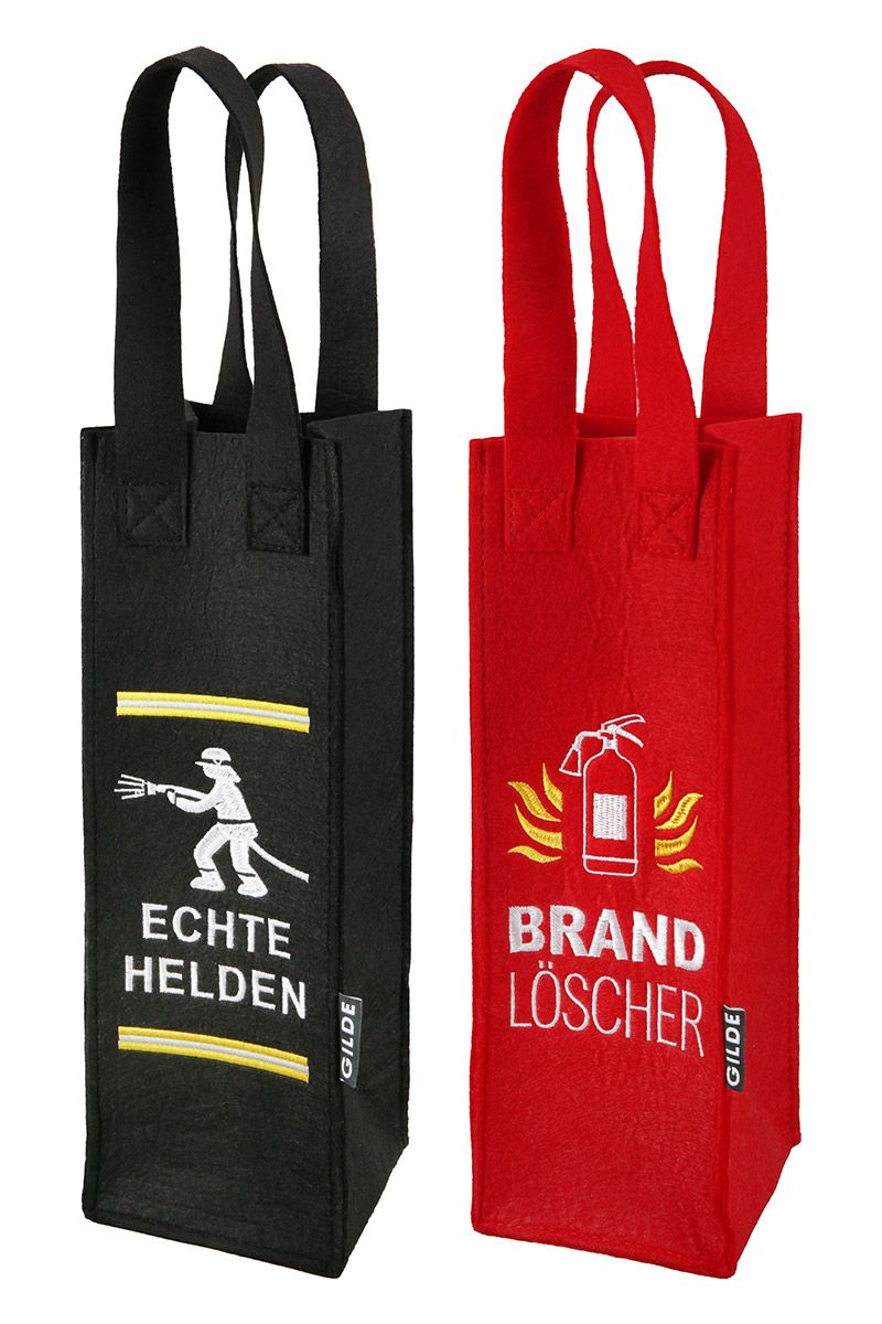 Filz Weinflaschentasche Echte Helden