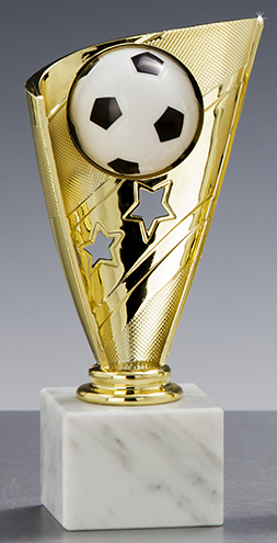 Pokalständer Fußball - auf Marmorsockel Höhe 170 mm