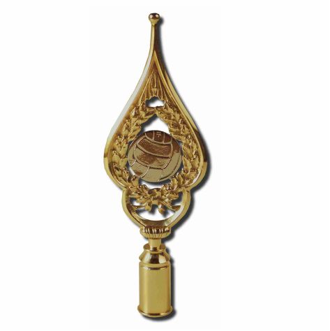 Rahmenspitze Fußball, Messing poliert, Höhe 26cm