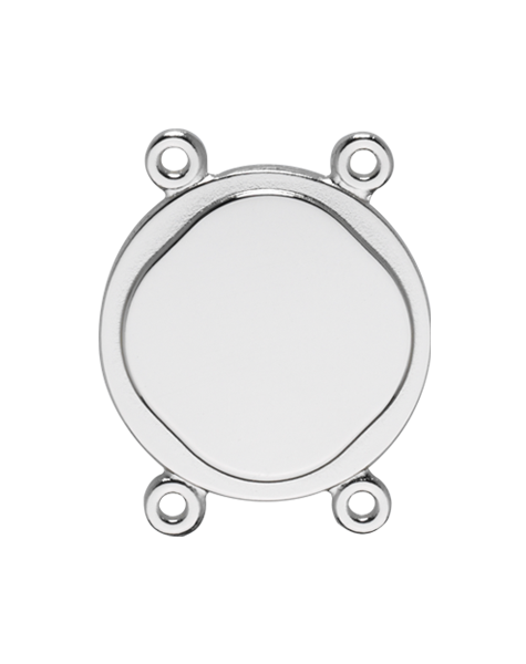 Kettenglied 25 mm versilbert mit 4 Ösen Versilbertes Kettenglied mit glatter, hochglanzpolierter Fläche und 4 Ösen, passend als Ergänzung für eine Schützenkette oder Königskette