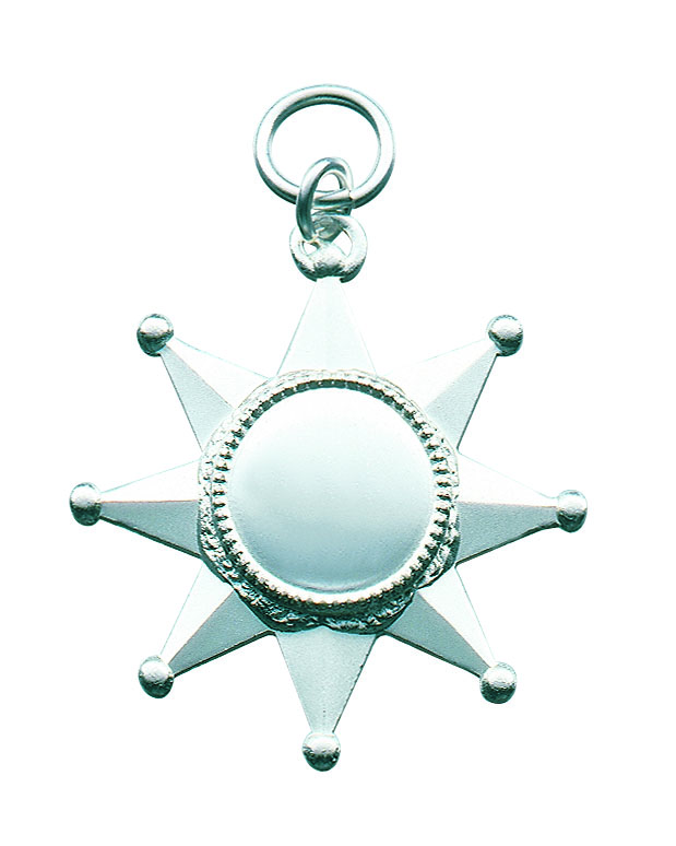 Orden versilbert mit Ösen und Ring