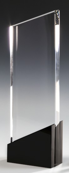 Glaspokal Kristall - Schwarzer Sockel H 310 mm / B 100 mm