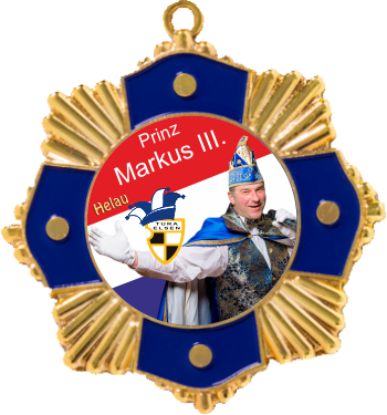 Medaille mit blauem Kreuz Farbe: Gold