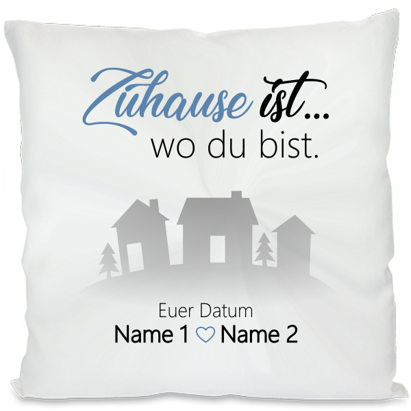 Kissen "Zuhause ist wo du bist" Farbe: blau
