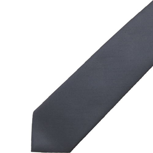Krawatte dunkelgrau, Shantung Dunkelgraue, unifarbene Krawatte mit Shantung-Struktur aus 100% Polyester