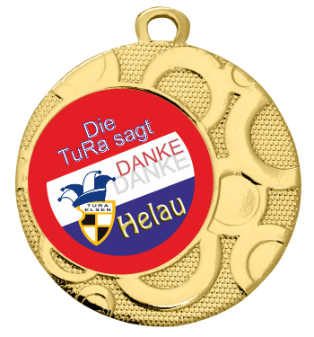 Medaille rund mit Ring-Verzierung Farbe: Gold