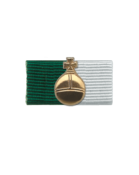 A55-10-03 Bandschnalle mit vergoldeter Auflage Apfel, grün-weiß