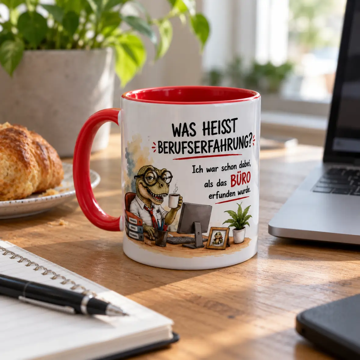Kaffeetasse, Becher, Reduziert, Büro-Drucker-Szene, Cartoon-Motiv
