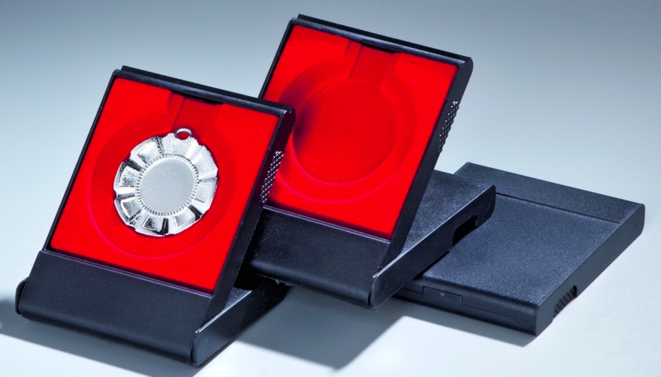 Aufstelletui rot, für Medaillen Ø 5 und 7 cm