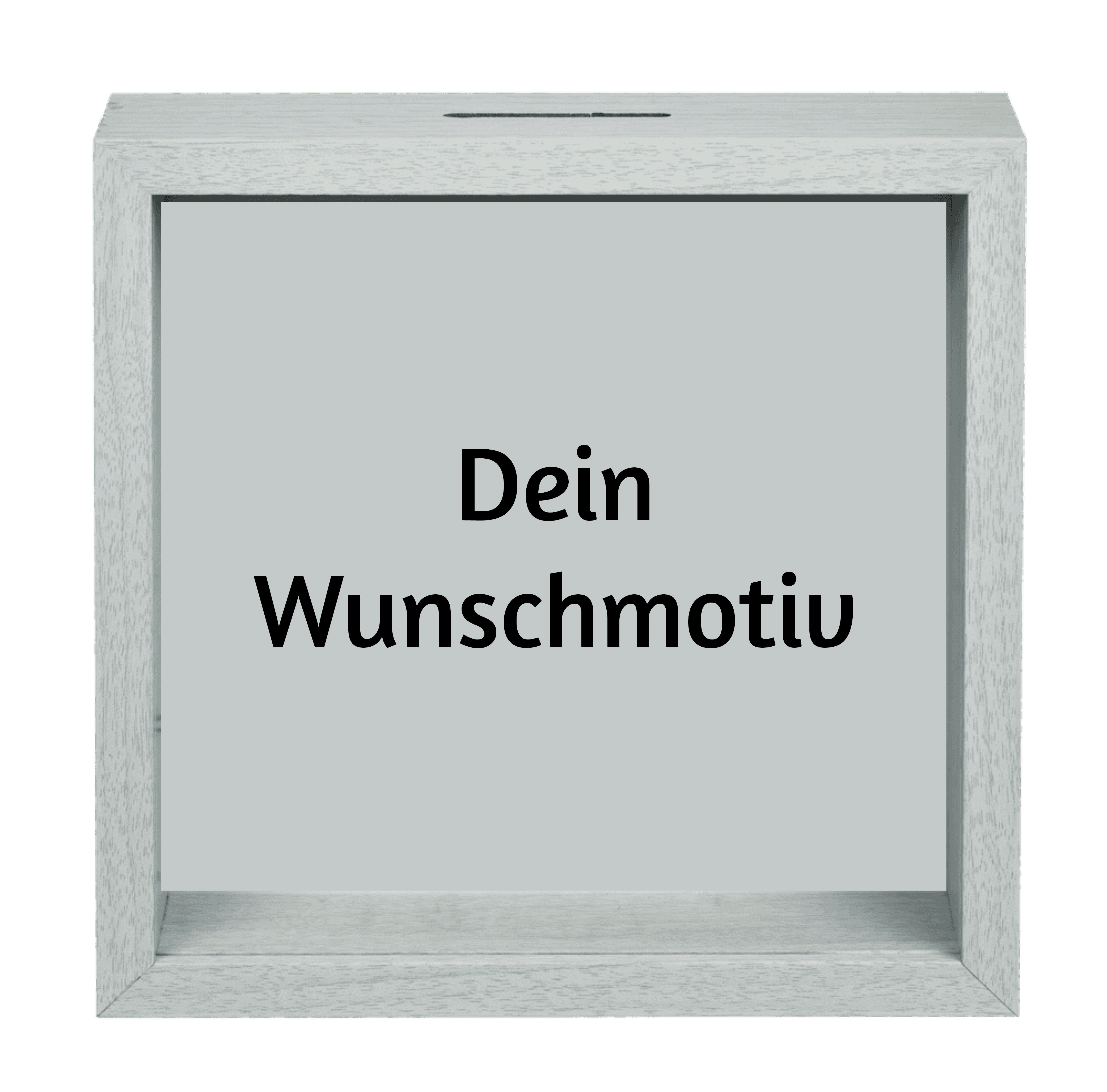 Holz Spardose mit Glas incl. Wunschdruck