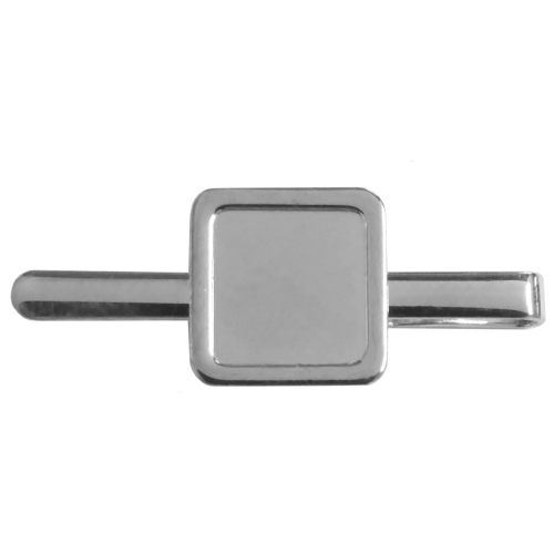 Krawattennadel silberfarbig 20mm x 20 mm, eckig