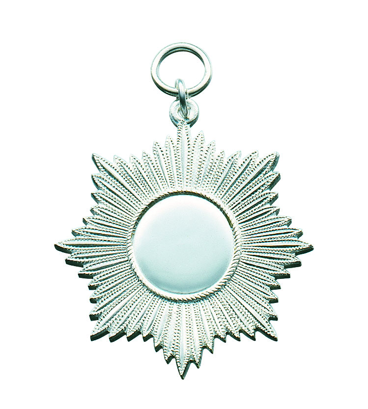 Orden Sternform versilbert mit Öse und Ring Orden Sternform versilbert mit Öse und Ring
