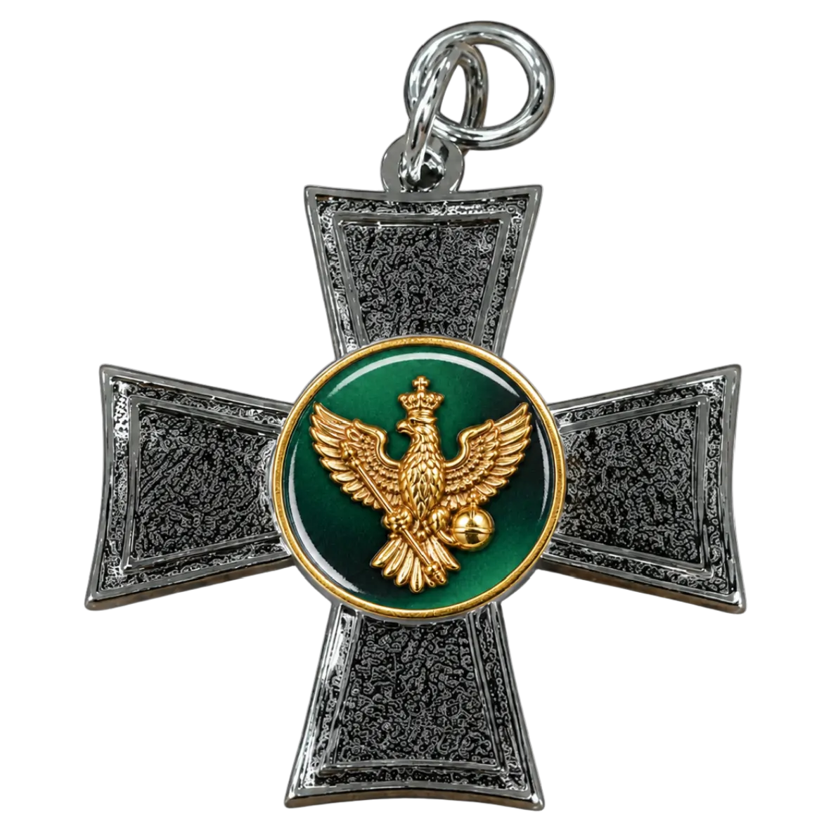 Auflage König ohne Befestigung medaille, kreuz, anhänger, smaragdgrün, adler