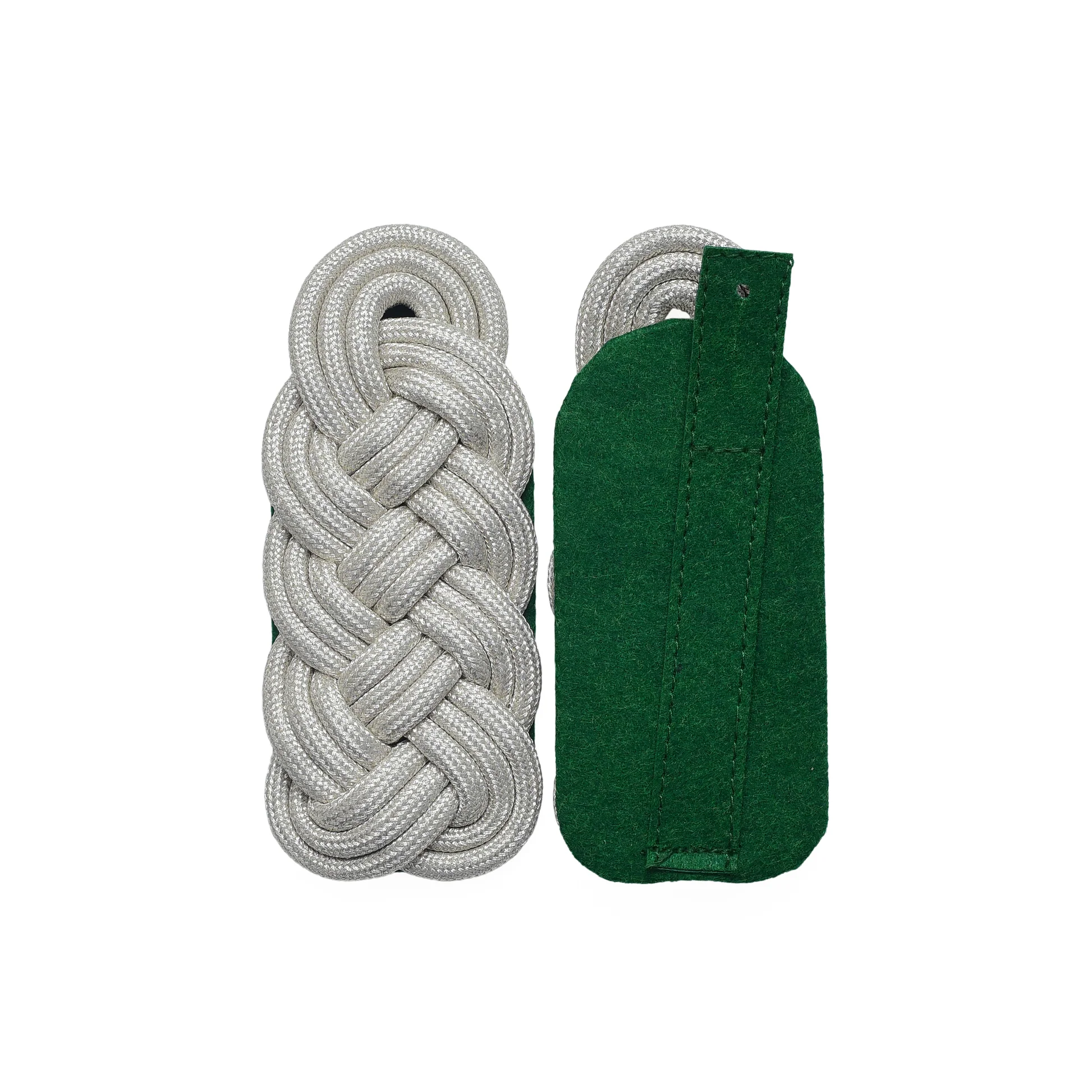 Schultergeflecht 5-bogig,silber auf grün Schultergeflecht 5-bogig,silber auf grün