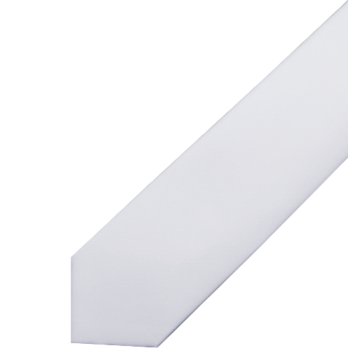 Krawatte weiß, Shantung Weiße, schmale Krawatte in Uni-Optik mit Shantung-Struktur aus 100% Polyester