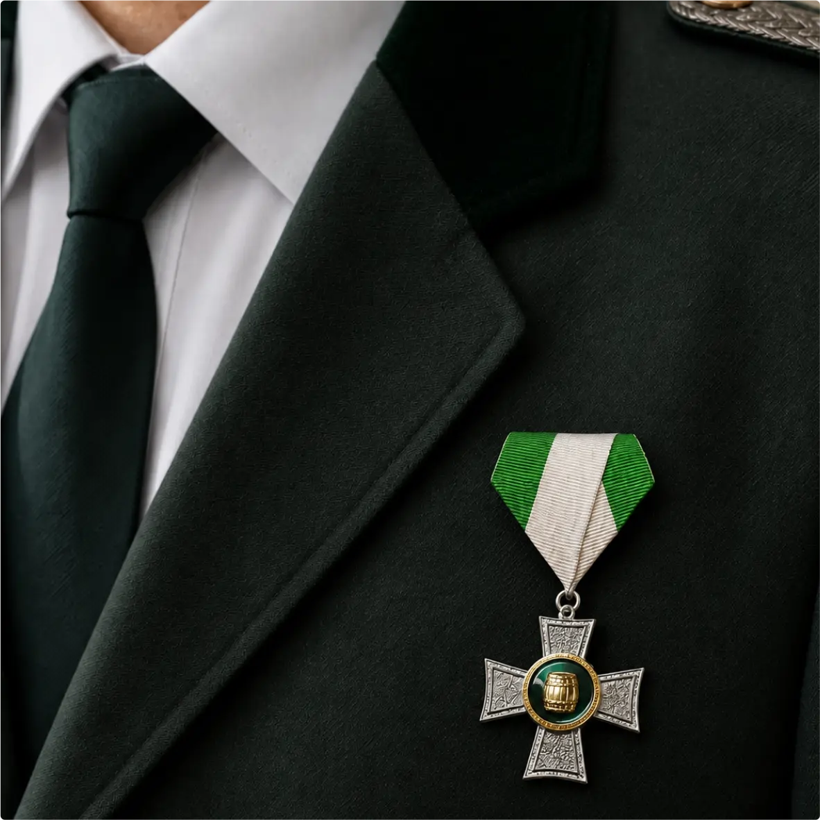 Auflage Bierkönig ohne Befestigung Schurze, Medaille, Abzeichen, Silber, Garnitur