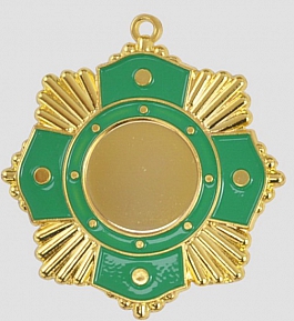 Zamak-Medaille Ø 65 mm - gold/grün