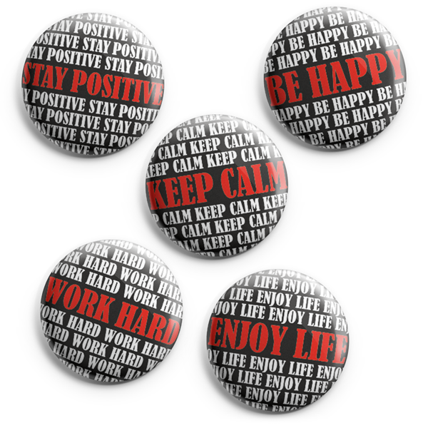 Buttons "Motivationen" 5er Set