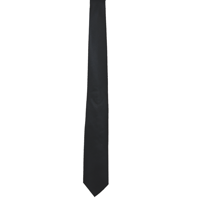Trauerkrawatte schwarz, uni Schwarze Trauerkrawatte in Uni-Optik mit klassisch spitz zulaufender Form, normal lang, aus 100% Polyester