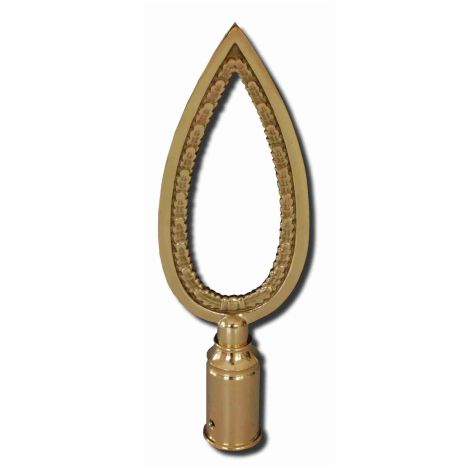 Rahmenspitze neutral, Messing poliert, Höhe 26 cm
