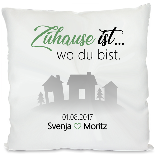 Kissen "Zuhause ist wo du bist" Farbe: blau