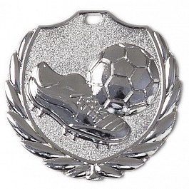 Zamak Medaille Fußball Wappen - 49 x 48 mm - silber
