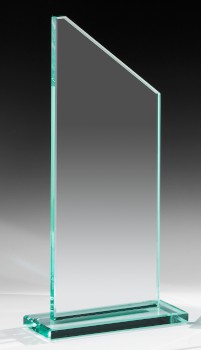 Glastrophäe Jade - spitz zulaufend H 235 mm / B 95 mm