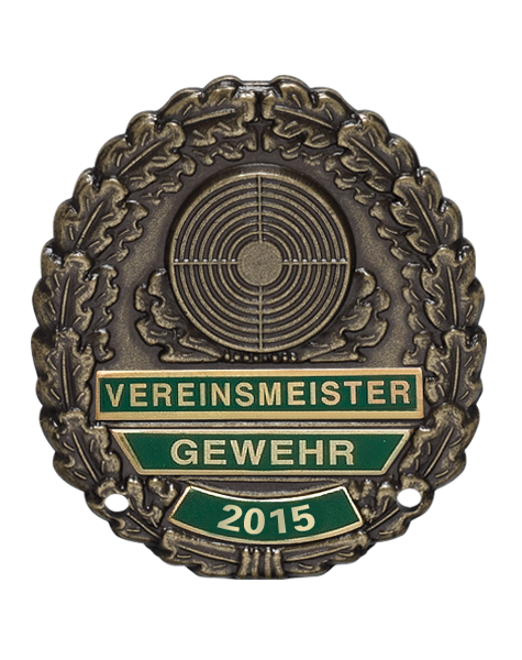 Vereinsmeisterabzeichen versilbert mit Sicherheitsnade