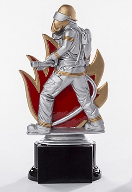 Resinfigur Feuerwehr Höhe 160 mm, auf schwarzem Sockel