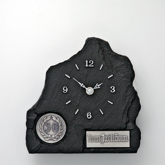 Schieferlook-Uhr Höhe: 18 cm