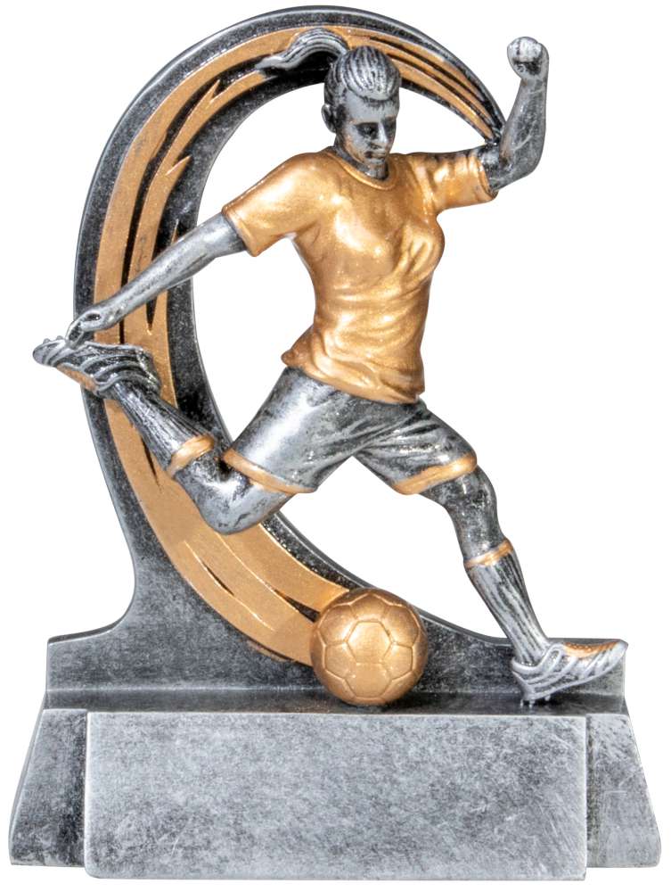 Resinfigur - Fußballdame / Höhe 125 mm