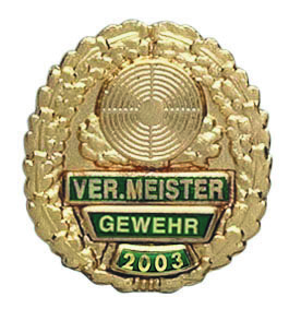 Vereinsmeisterabzeichen versilbert mit Sicherheitsnadel