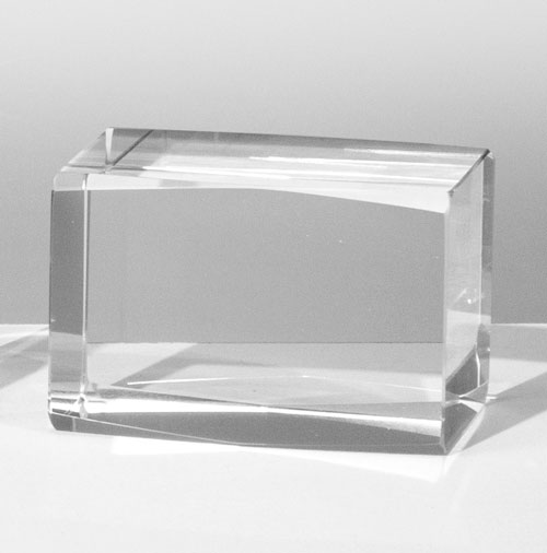Kristallglasblock Glaspokal - schlicht (6 x 4 x 4 cm) mit Geschenkbox