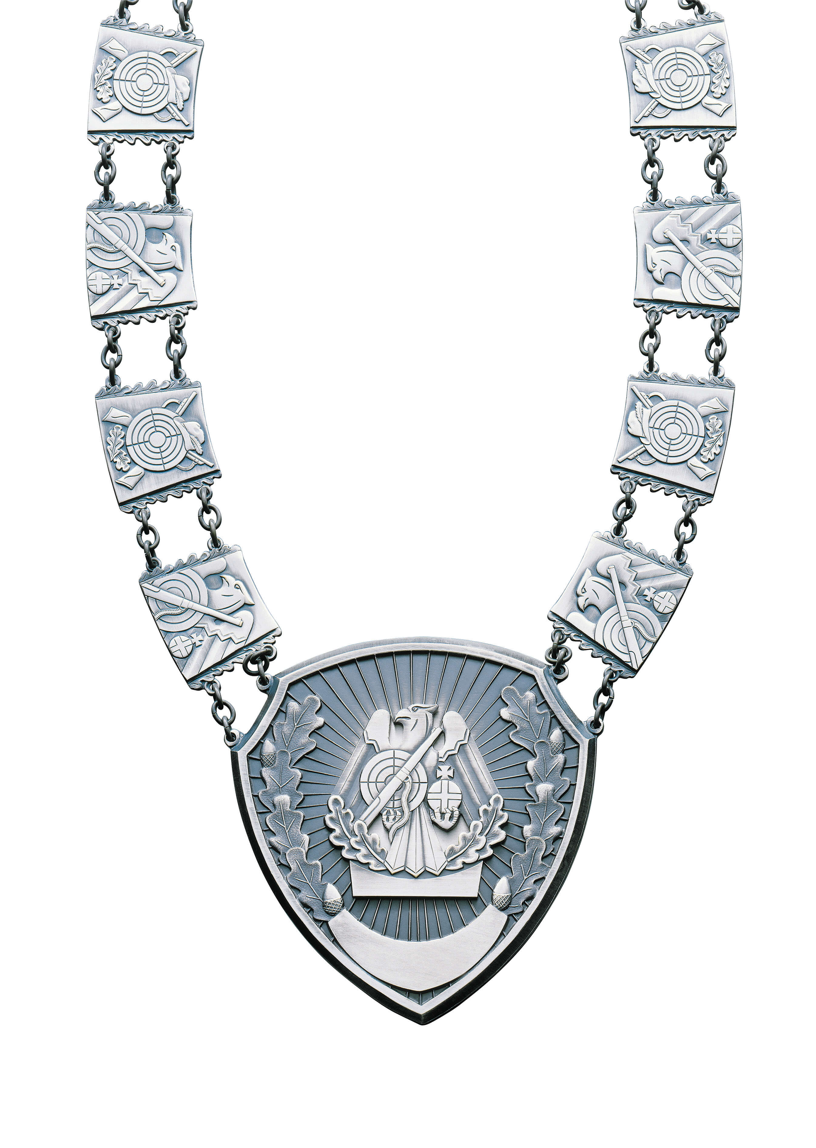 Kette mit Adler und 17 Kettengliedern altsilber