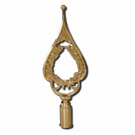 Rahmenspitze neutral, Messing poliert, Höhe 31cm