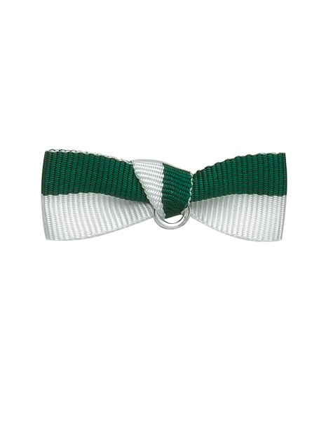 Stoffschleife 40 mm, grün-weiß Stoffschleife 40 mm, grün-weiß