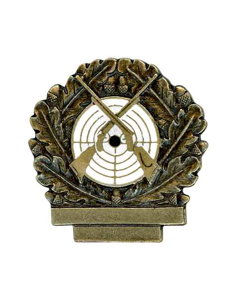 A50-5-01 Schützenabzeichen versilbert mit Sicherheitsnadel