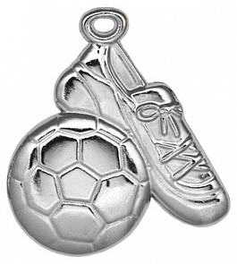 Fußball-Medaille 53x50 mm / silber