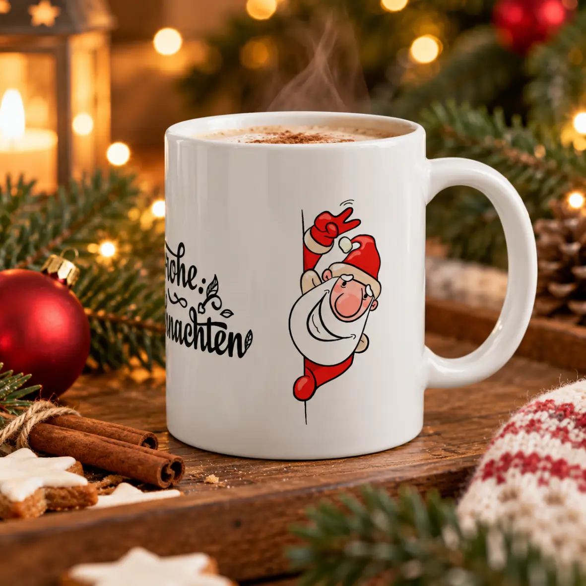Kaffeetasse, Mug, Weihnachten, Santa Claus, Becher mit Muster