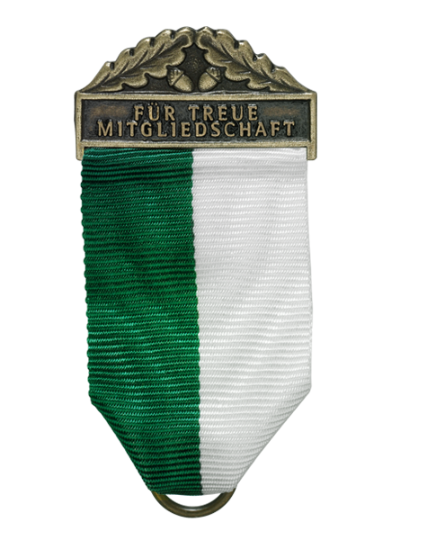 Bandhalter "Für treue Mitgliedschaft", grün-weiß ,bronzefarbig
