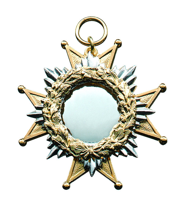 Orden mit Kranz vergoldet mit Öse und Ring