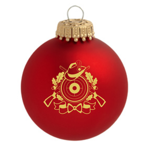 Weihnachtskugel mit Schützenmotiv rot