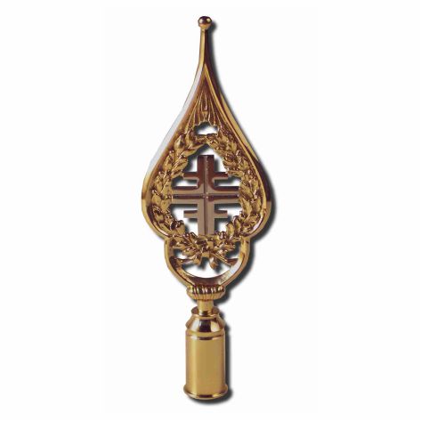 Rahmenspitze Turnverein, Messing poliert, Höhe 31cm