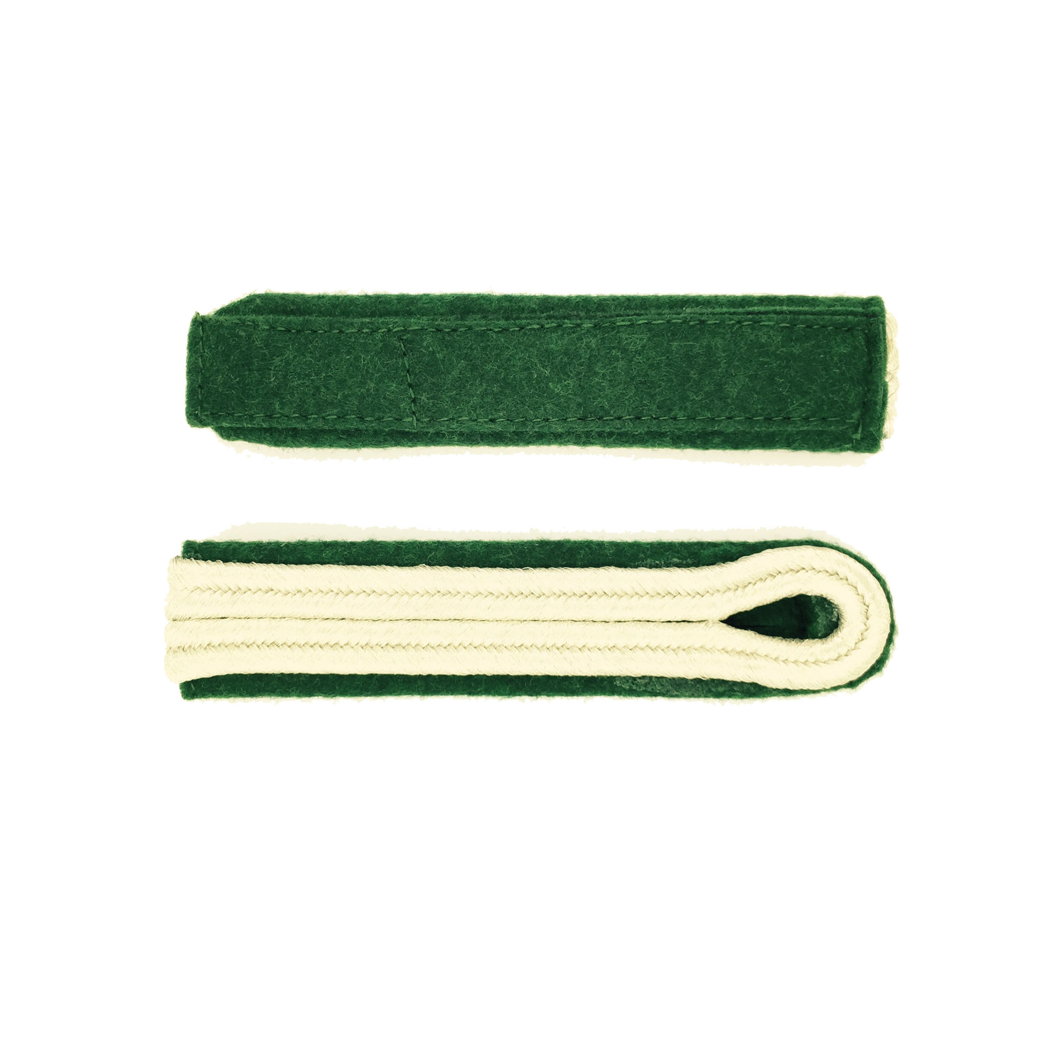 Schulterstücke zweistreifig silber auf grün