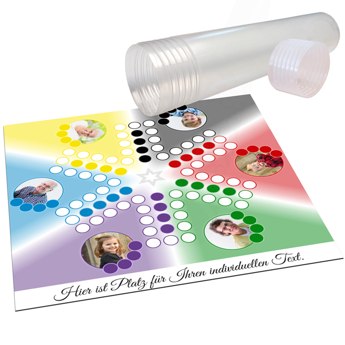 Gesellschaftsspiel mit eigenen Fotos & Wunschtext