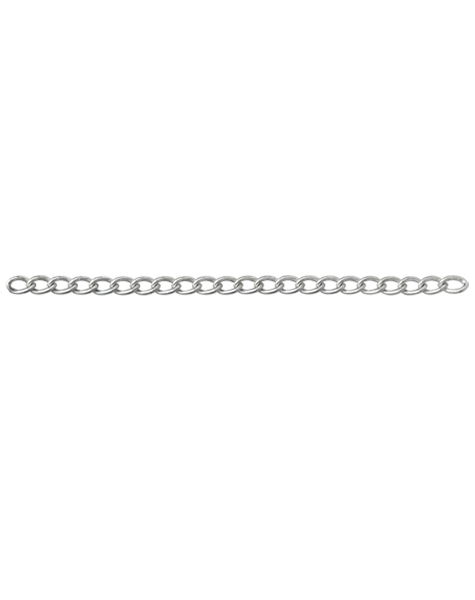 Kette versilbert per Meter, glänzende Gliederkette Schlichte, versilberte Gliederkette als Meterware mit glänzender Oberfläche, geeignet zur Verlängerung oder zur Gestaltung einer neuen Kette.