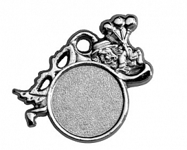 Karneval-Medaille / Breite 50 mm -silber-