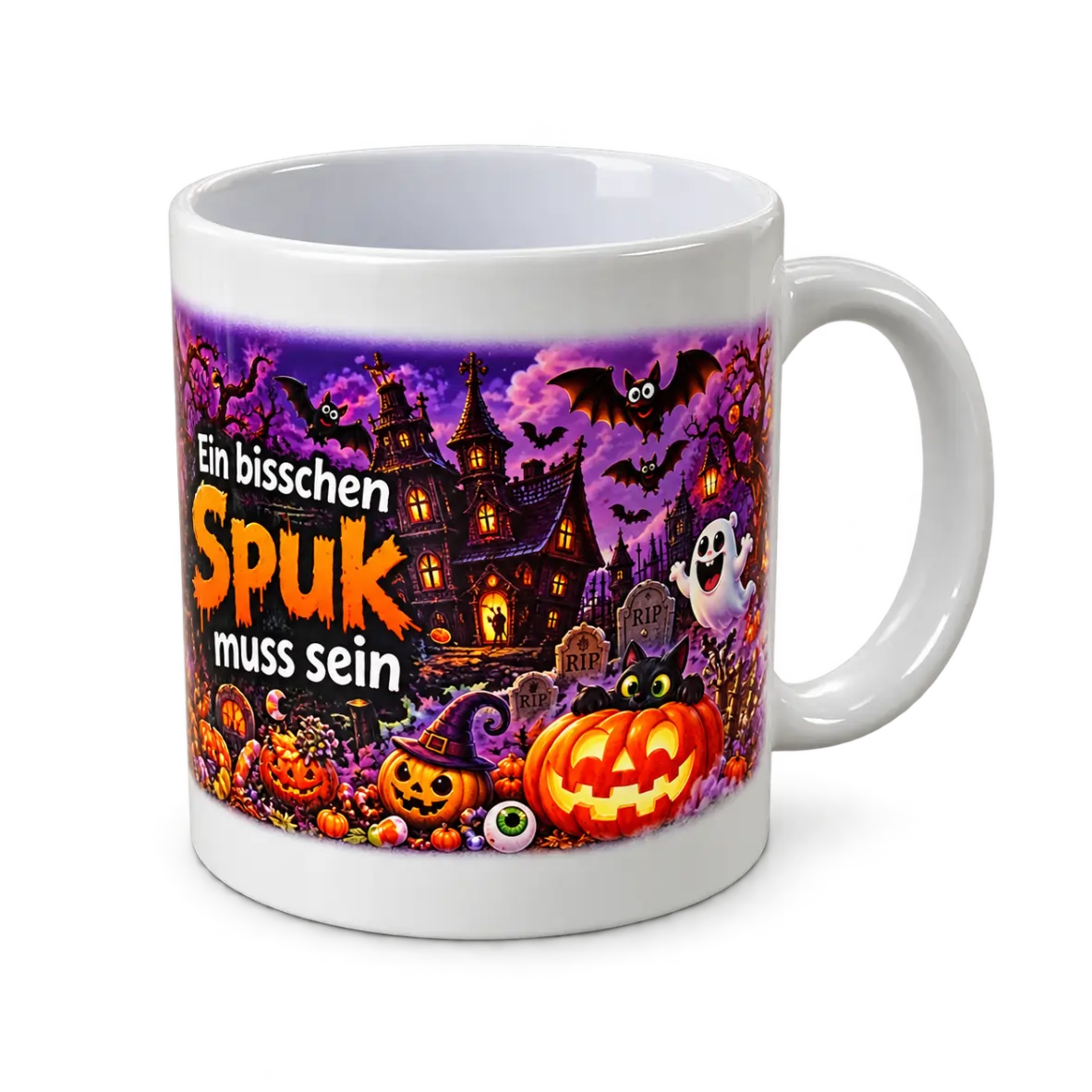 Halloween, Becher, Kürbis, Cartoon, Spuk