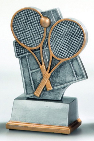 Resinfigur Tennis - silber / Höhe 80 mm Resinfigur Tennis - silber / Höhe 80 mm