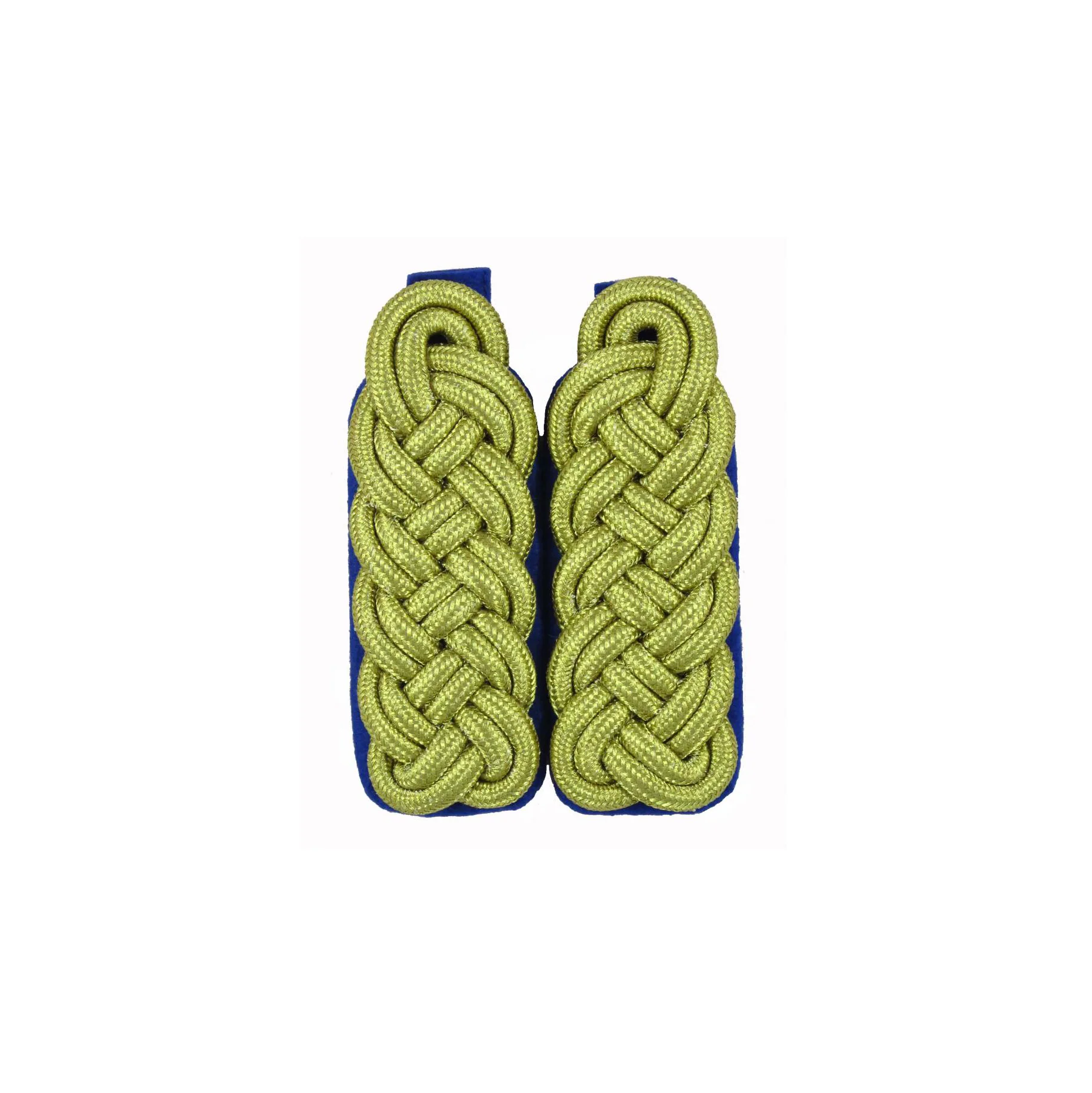 Majorsgeflecht 5-bogig 6mm Rundschnur gold auf blau Majorsgeflecht 5-bogig 6mm Rundschnur gold auf blau